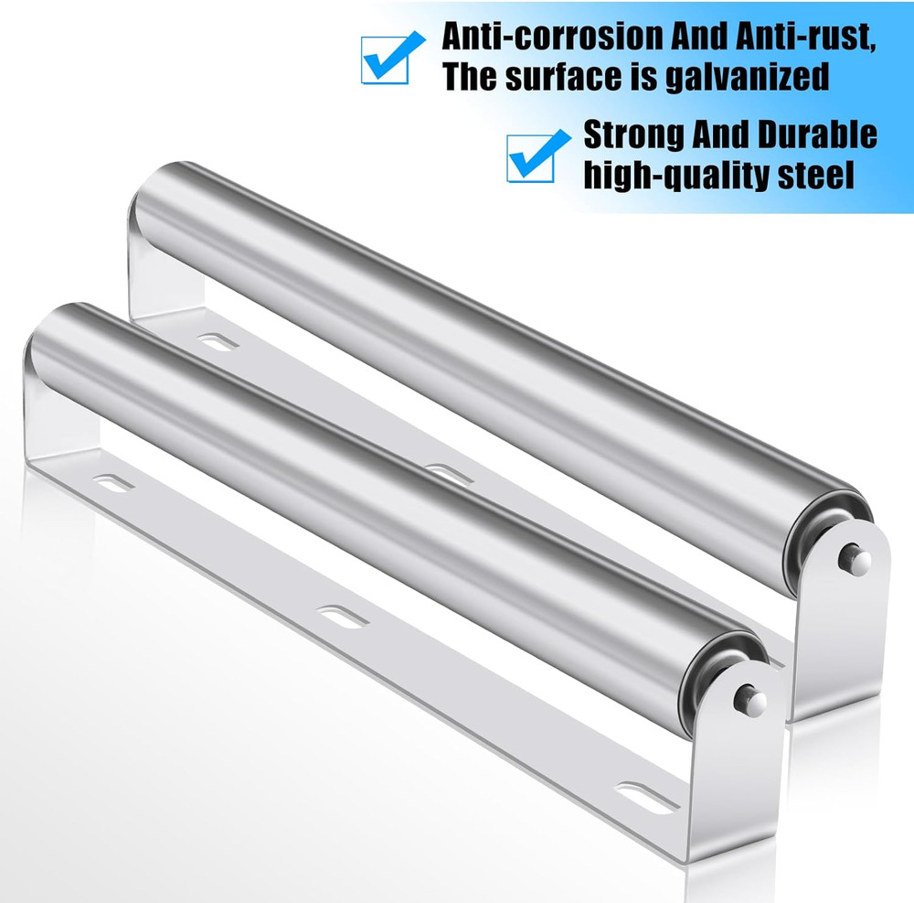 4Pcs 1.5" Diameter Kayak Roller Metal Roller with Bracket for Transporting Raft