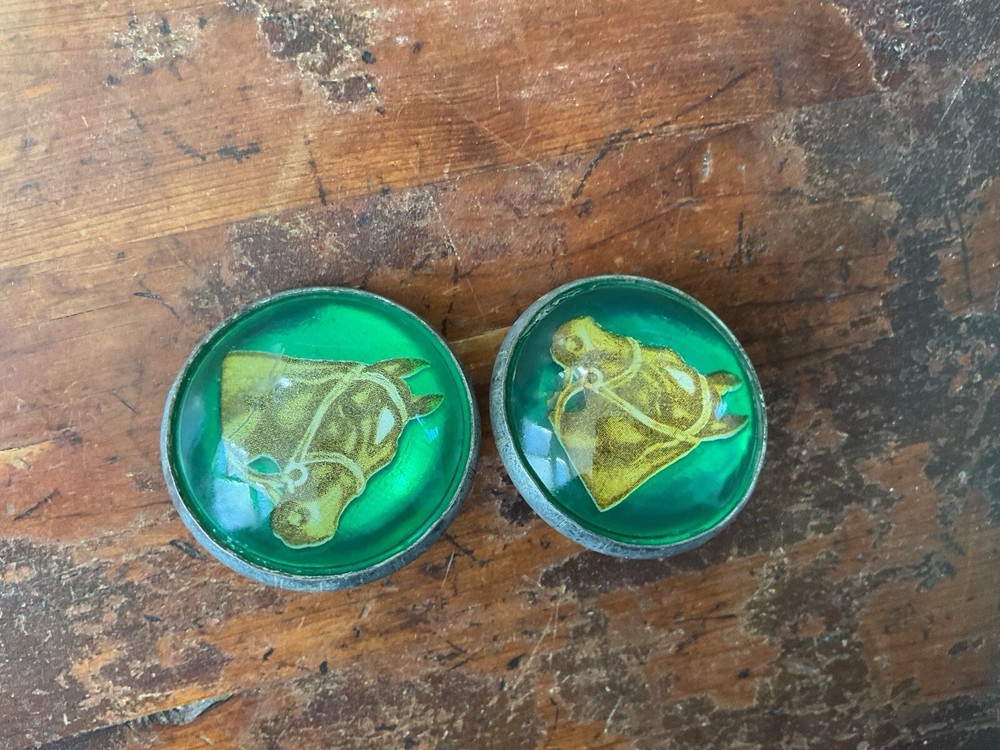 Antique Bridle Rosette Pair H.A. Chapman