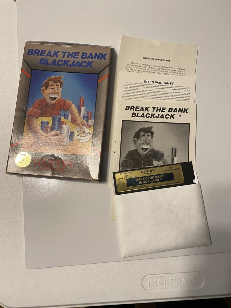 Break The Bank Blackjack 1983 Game For Apple Computer