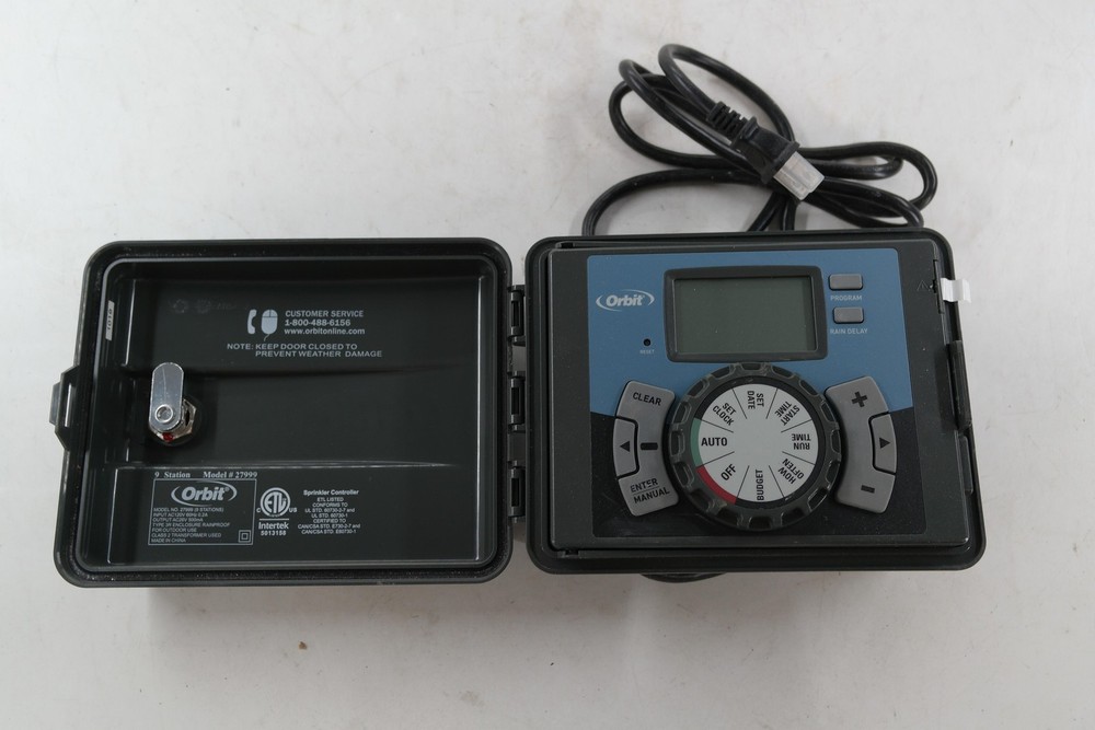 Orbit 27999 Sprinkler Controller 9-Zone Gray LCD Outdoor Irrigation Timer