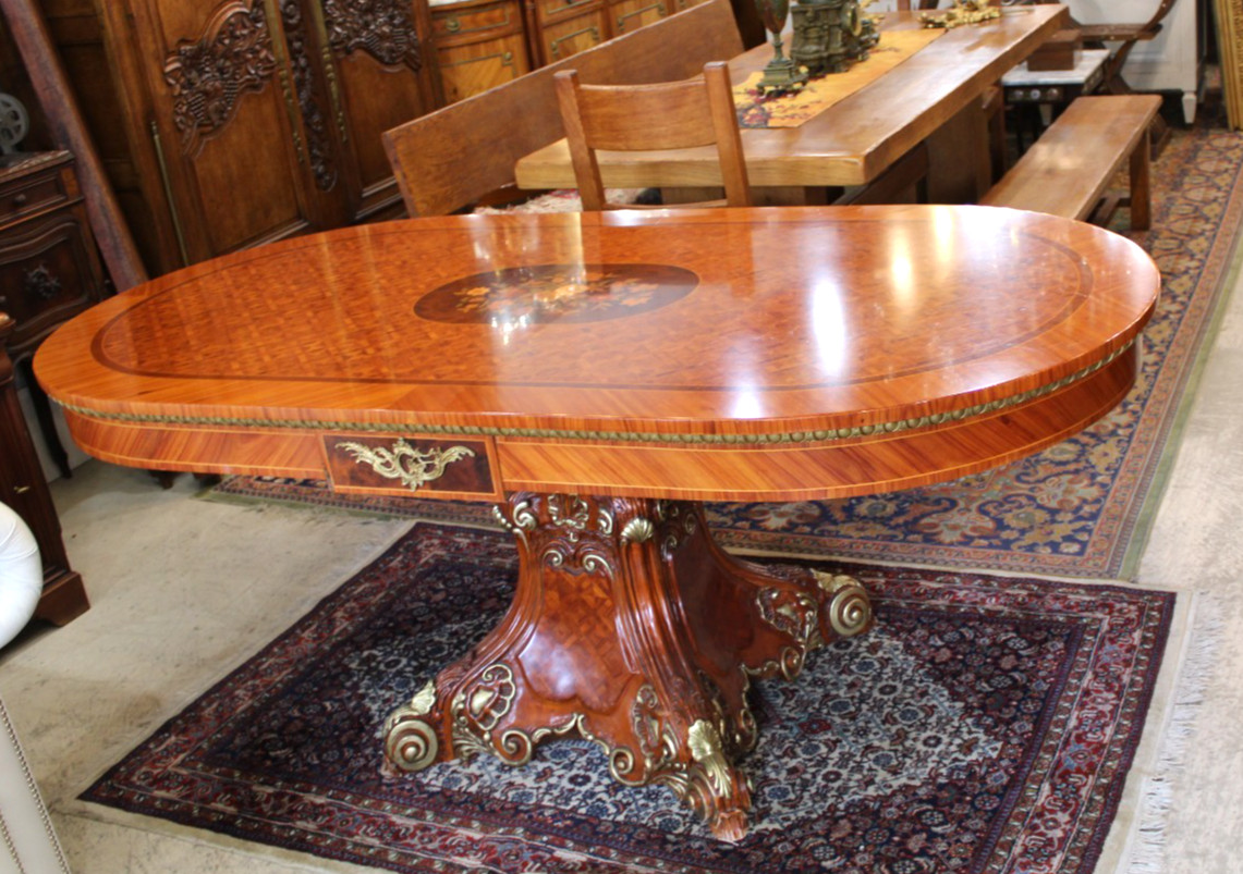 Italian Antique Princes Katia Style Inlaid Rosewood Dining Table