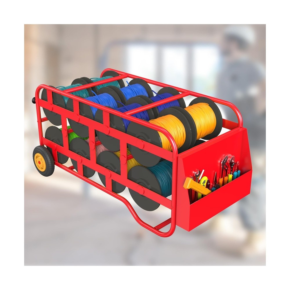 Wire Spool Rack,Cable Caddy,Portable Wire Holder for Efficient Cable Manageme...