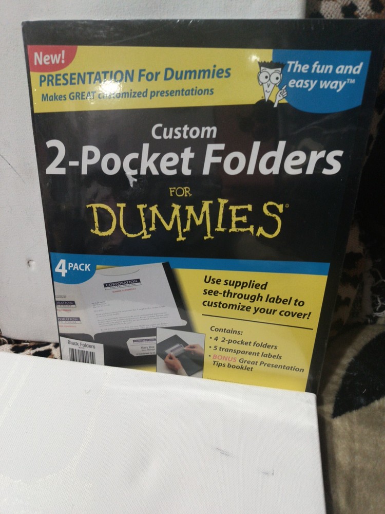 Custom Two Pocket Folders For Dummies Presentations NEW Bonus Tips Book!