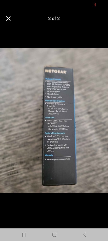 New NETGEAR Nighthawk WiFi 6 AX1800 USB Adapter