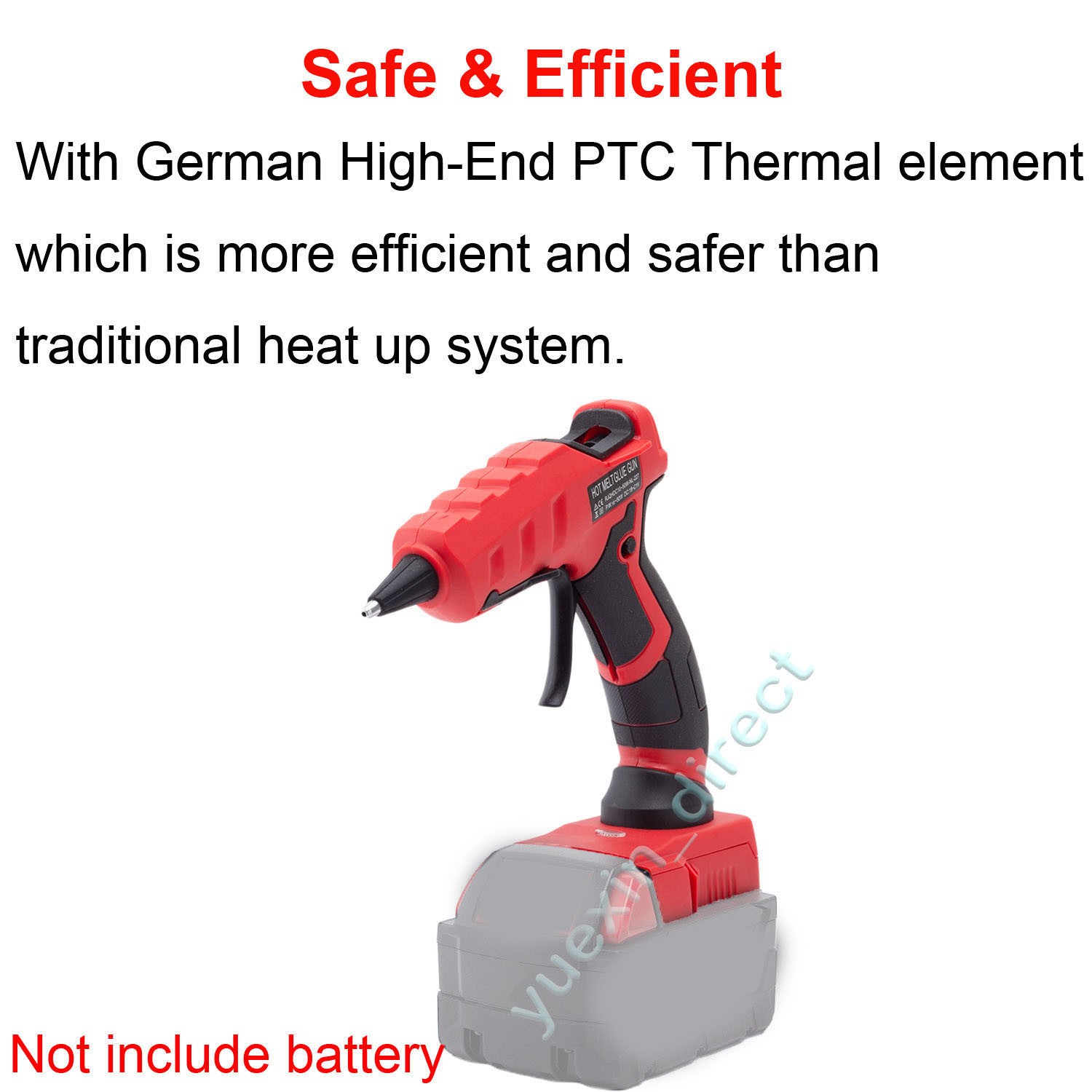 Cordless Hot Melt Glue Gun W/10 Sticks Heat Gun For Milwaukee 18V Li-ion Battery