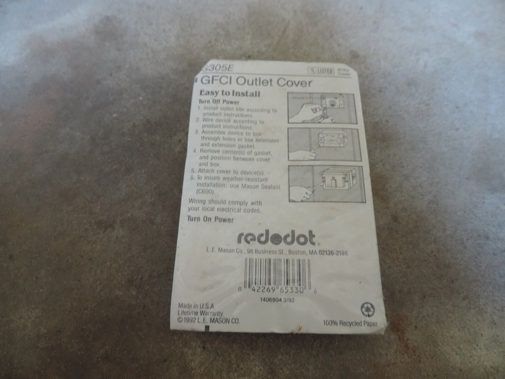Red Dot S305E GFCI RECPT COVER HORIZONTAL SILVER