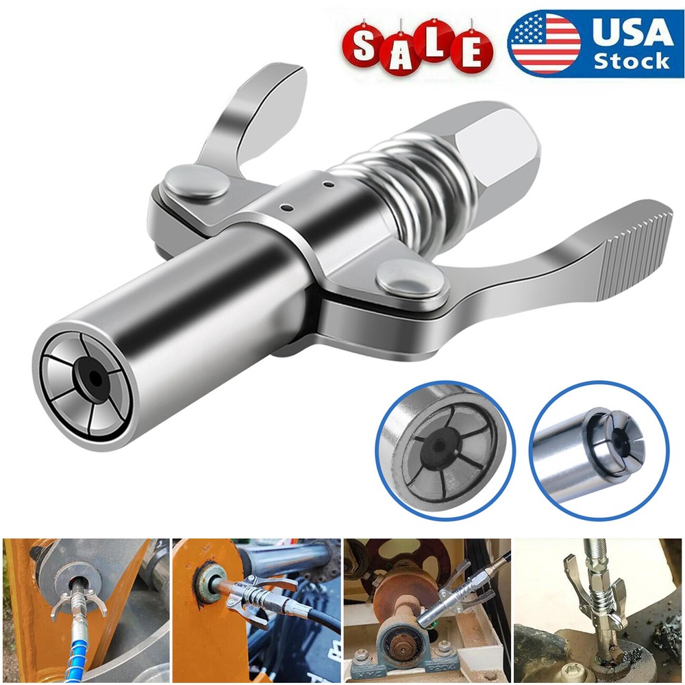 2-Pack Grease Gun Coupler + 30cm Hose: Quick-Release, Easy Oil Injection Tool