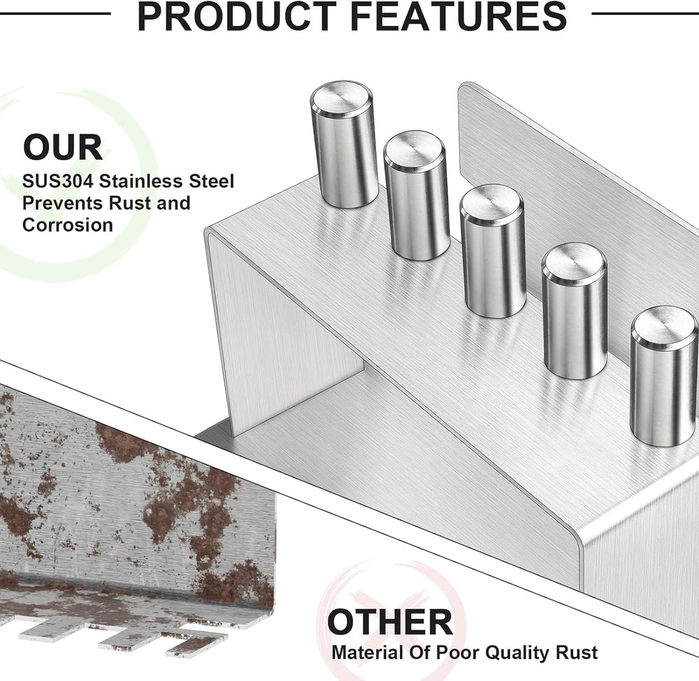 Toothbrush Holders - Wall Mounted Toothpaste Holder for Bathrooms, Silver