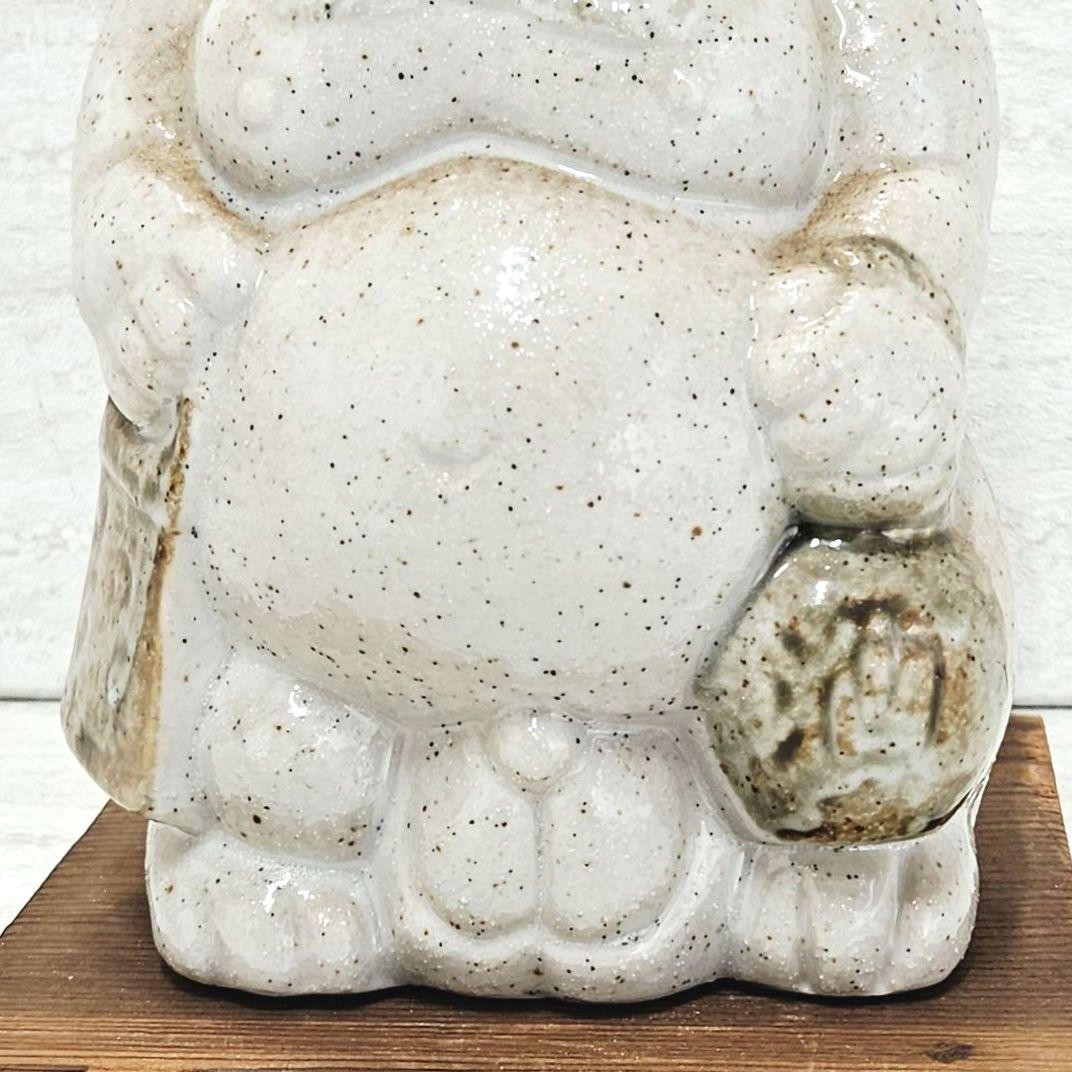 Shigaraki White Tanuki Statue Vintage Style Home Decor