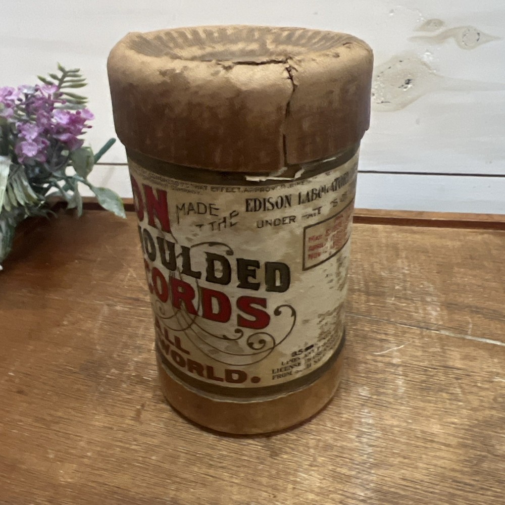 Edison Gold Moulded Records Cylinder Container