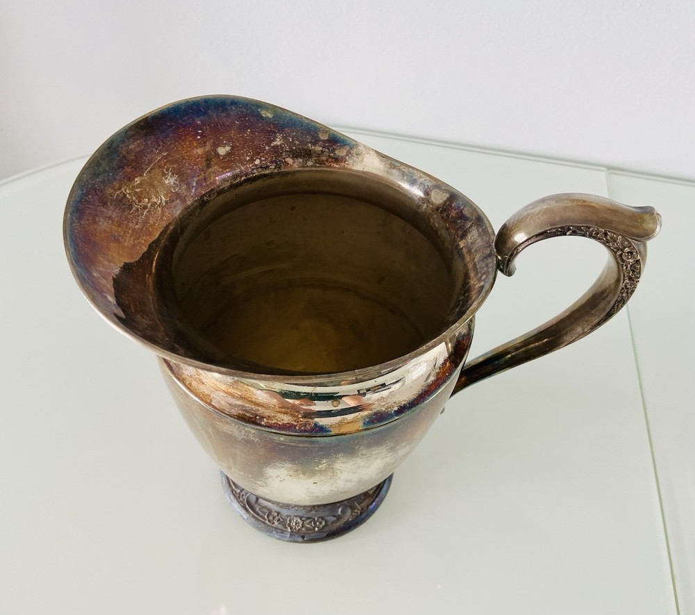 Vintage Silver Plate Water Pitcher Primrose Pattern