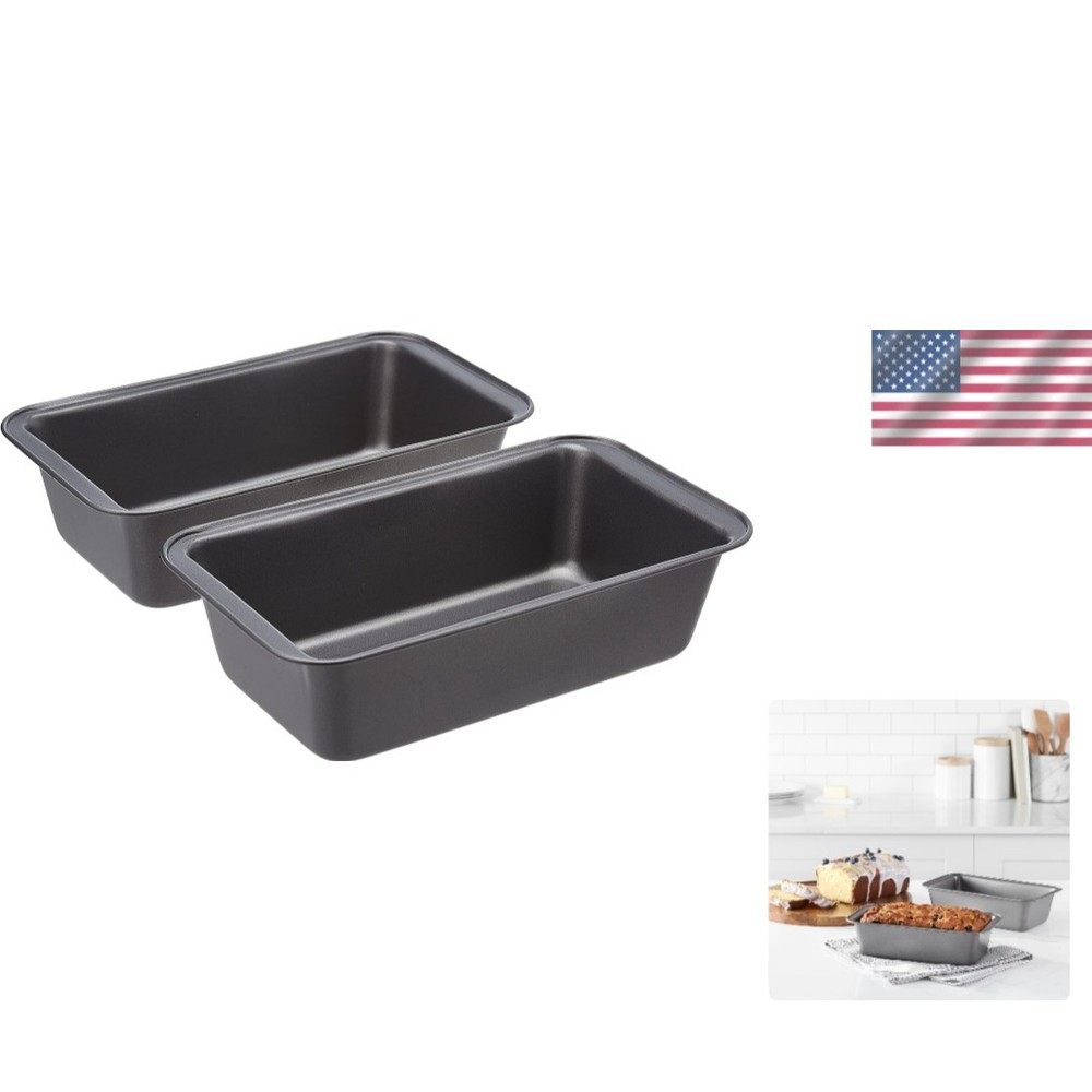 Amazon Basics Rectangular Nonstick Bread Loaf Pan for Baking Meatloaf with Even