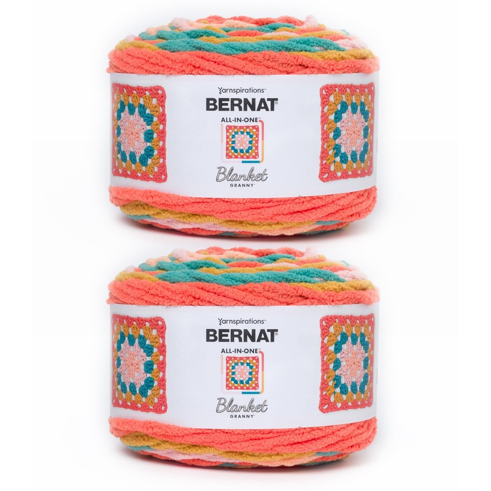 2-Pack 240g Granny Square Throwback Blanket Yarn #6 Super Bulky Polyester