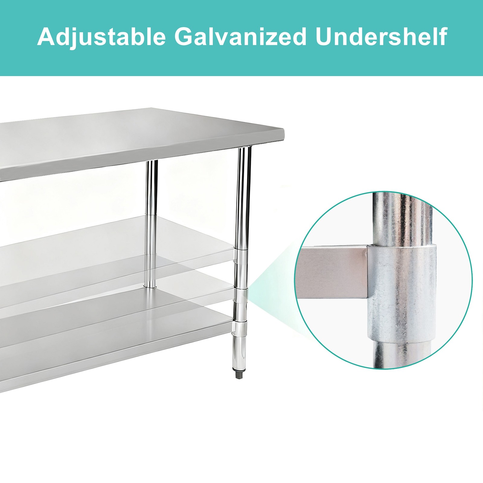 18'' x 60'' Stainless Steel Work Table NSF Commercial Heavy Duty Prep Worktables