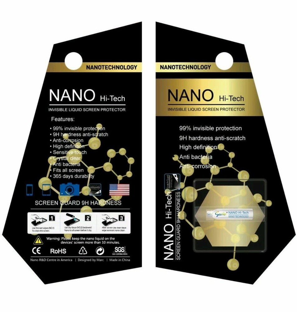 Nano Hi-Tech Invisible Liquid Screen Protector for all iPhone Samsung One plus