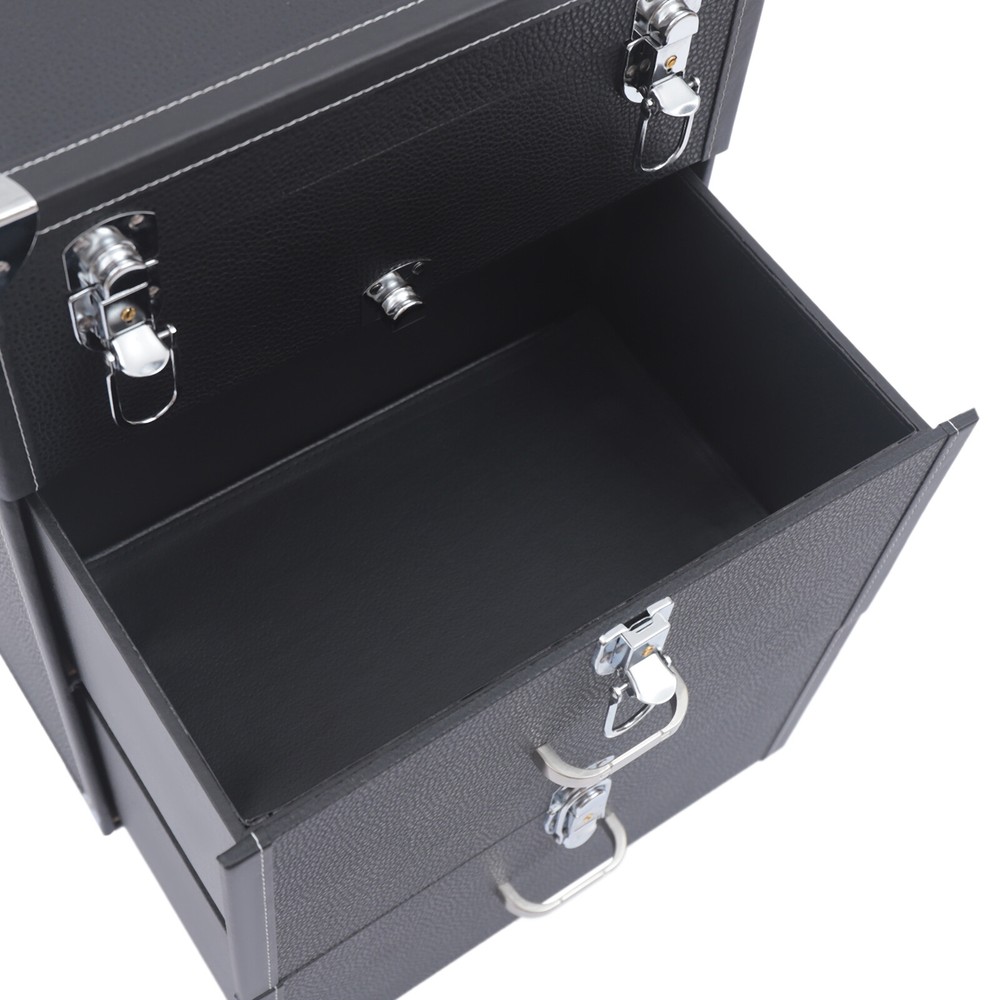 3-Tier Rolling Makeup Train Case Nail Polish Storage Box Organizer Cosmetics BOX