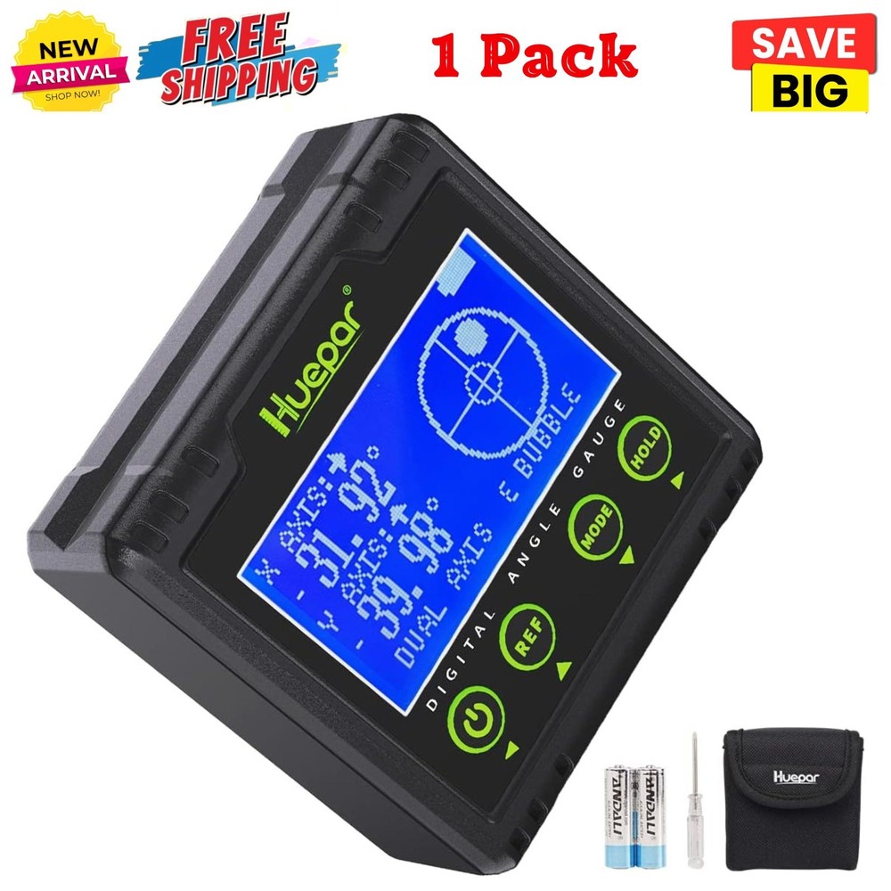 Digital Angle Gauge Protractor Electric Bubble Angle Finder Dual Axis Level Box
