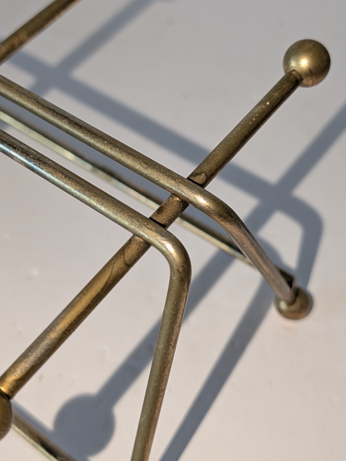 Vtg Wire Metal Caddy ONLY Rack Beverage Holder Mid Century MCM 8 Glasses