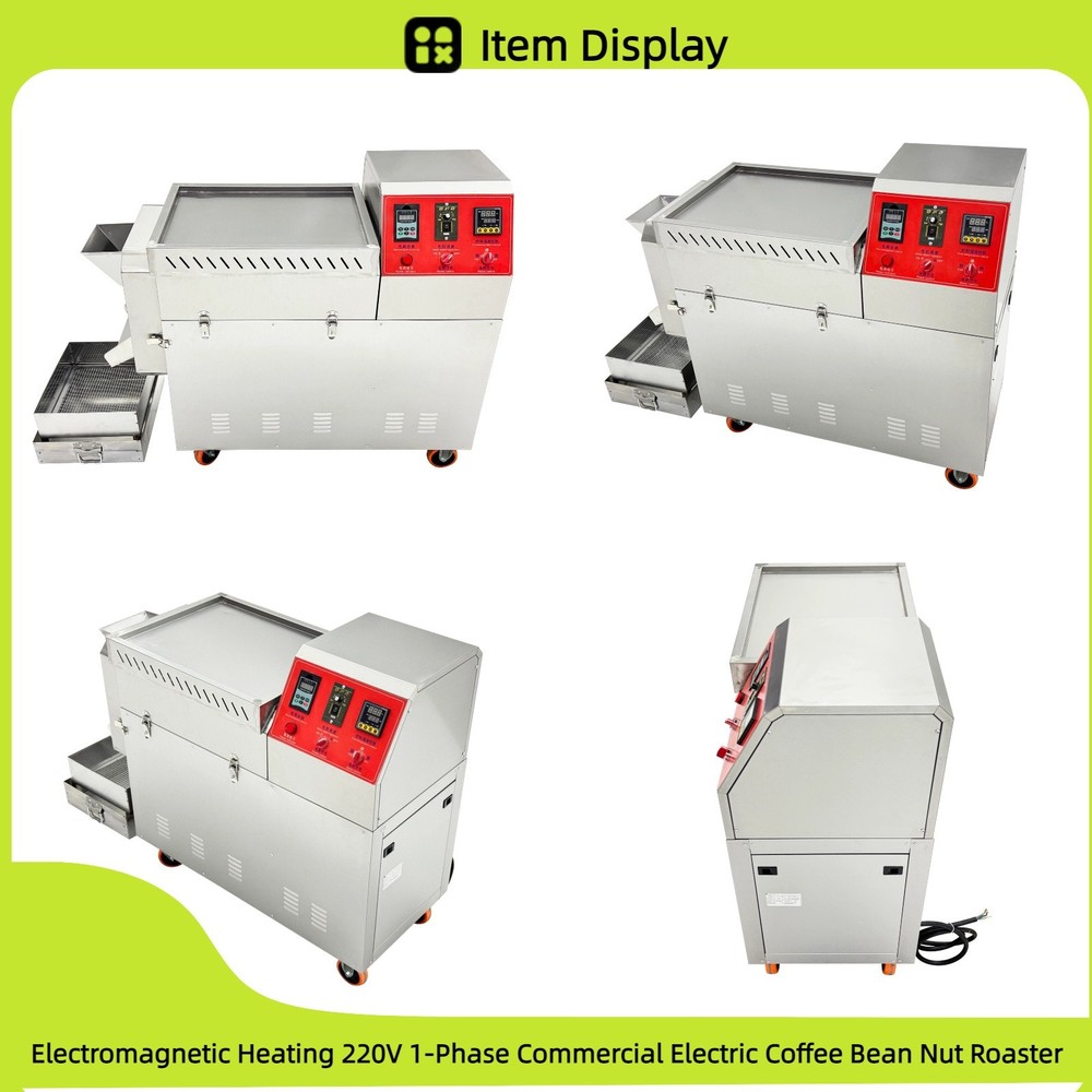 220V Coffee Bean Nut Roaster Roller Roasting Machine Stir-fring Machine