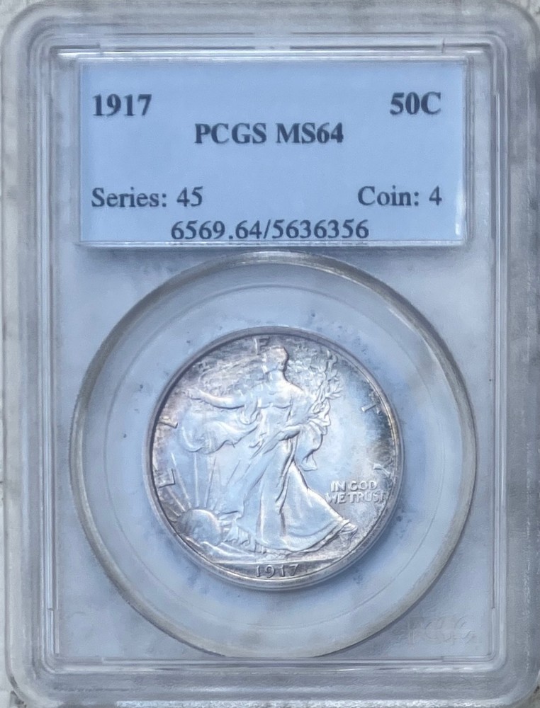 1917 Walking Liberty Half Dollar PCGS Certified MS64
