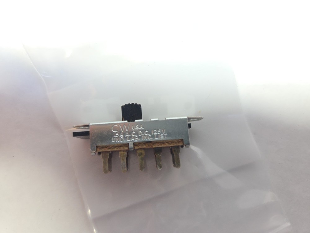 CW Slide Switch Four Single Switch Positions No Common NOS