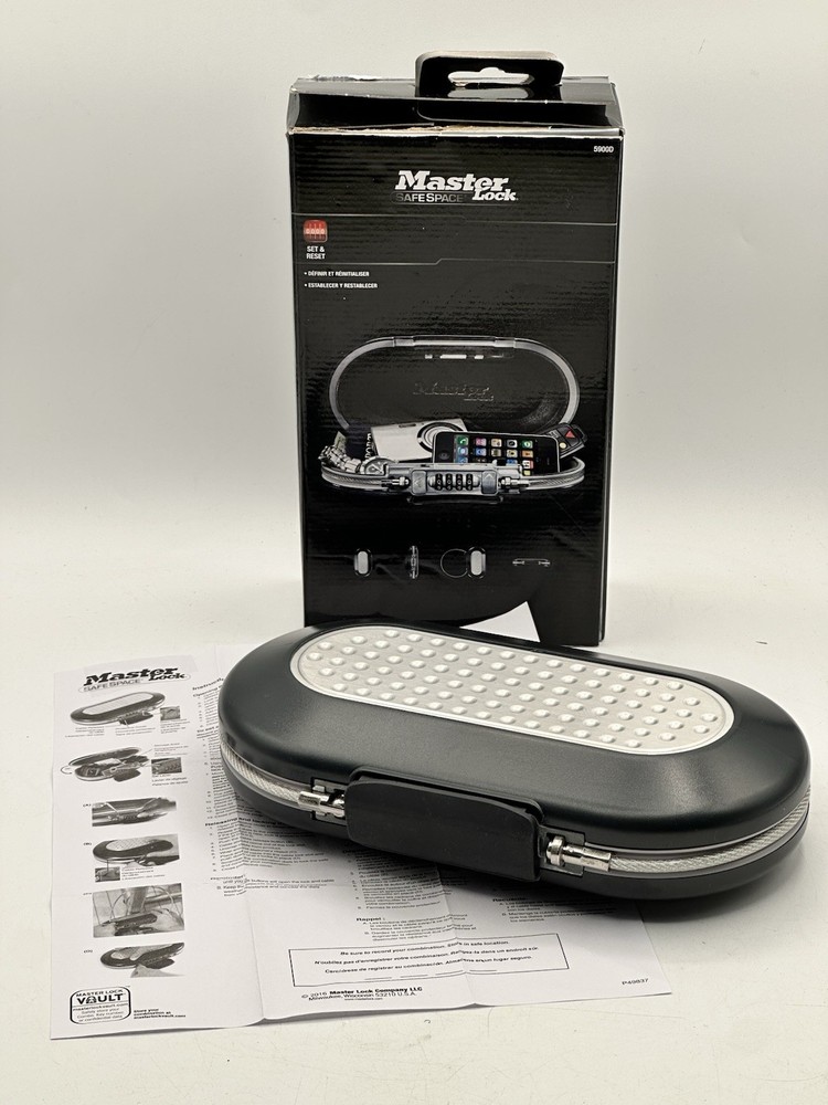 Master Lock 5900D Combination Portable Safe Gray Security For Your Small Items