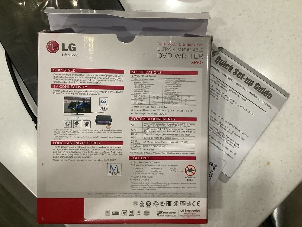 Portable DVD Writer Ultra Slim Mac And Windows Ulta &notebook Users