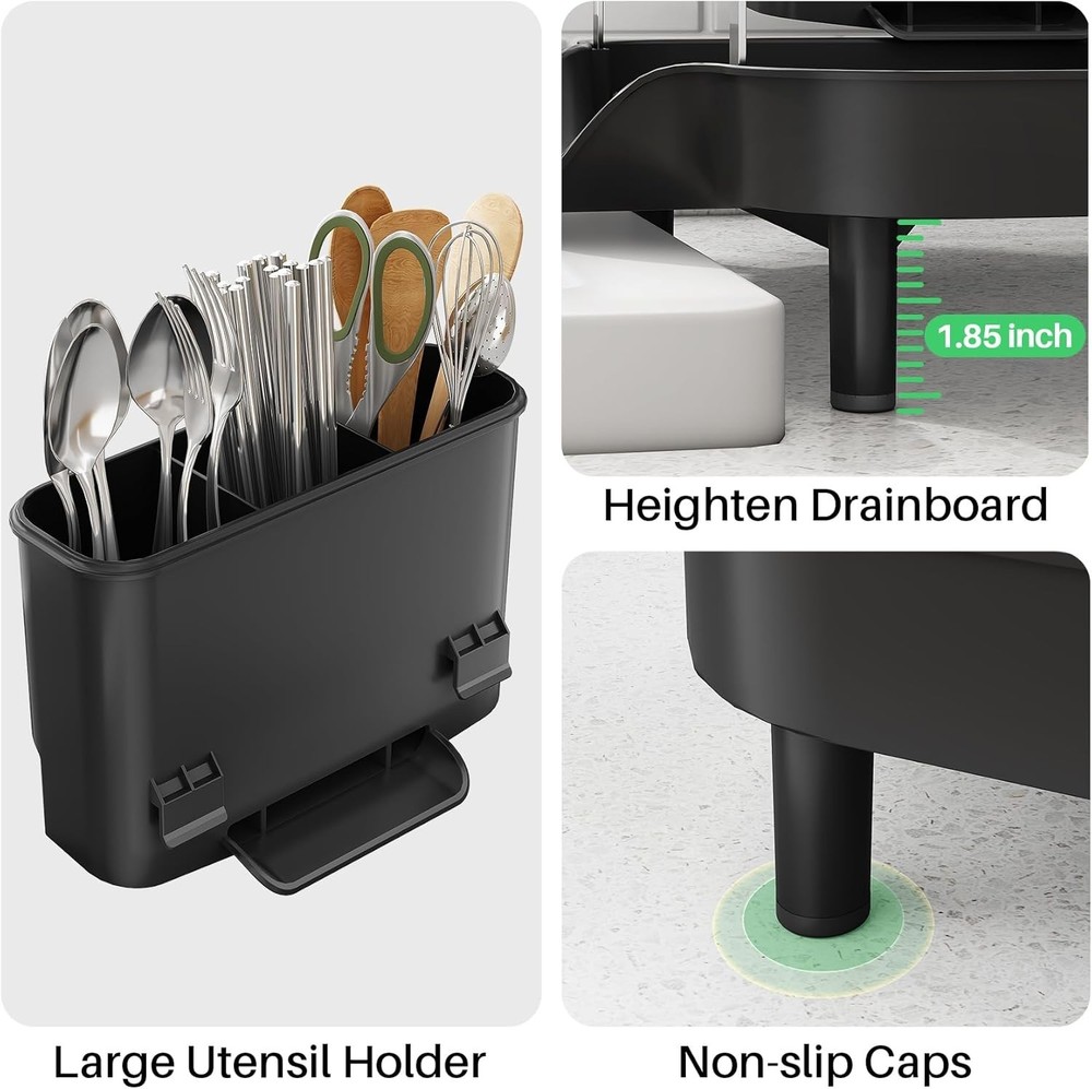 Dish Drying Rack Expandable Dish Rack Kitchen Counter Rust-Resistant Dish