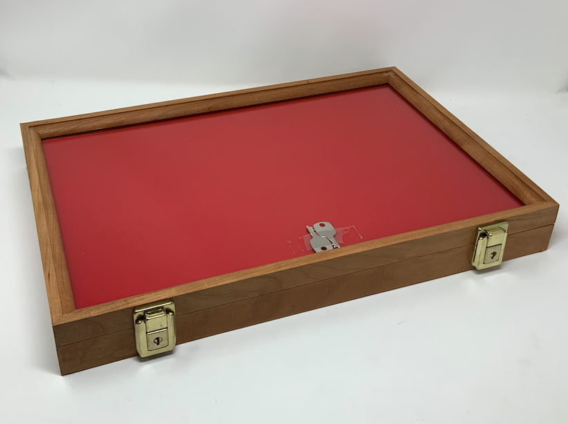 Cherry Wood Display Case 12 x 18 x 2 for Arrowheads Knives Collectibles & More
