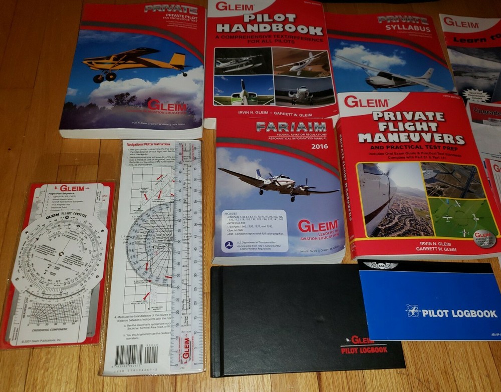 Gleim Private Pilot Test Prep Training Materials Kit Knowledge Flight Plotter ++