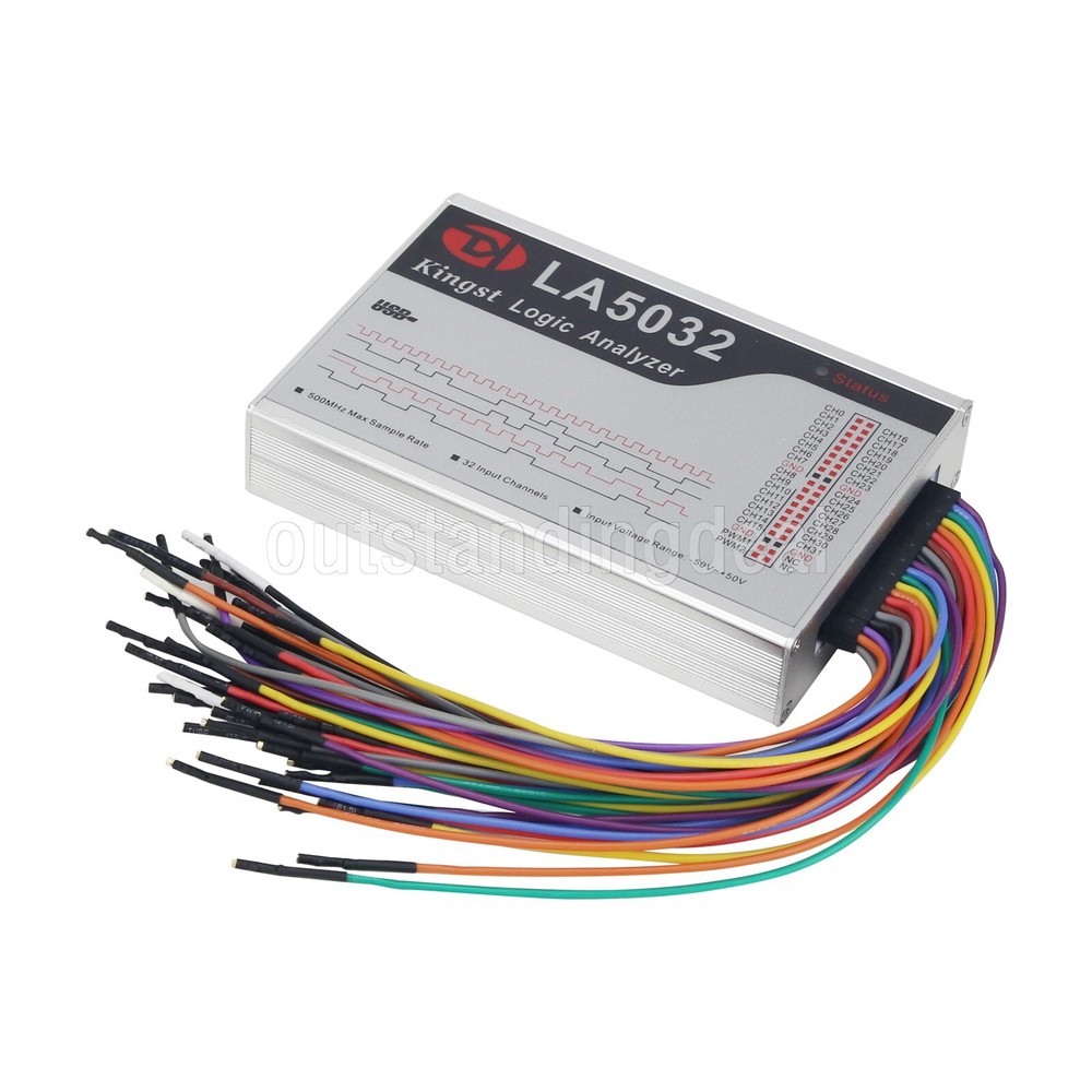USB Logic Analyzer Logic Analyzer Kit 32-CH 500MHz Sample Rate 80MHz Bandwidth-