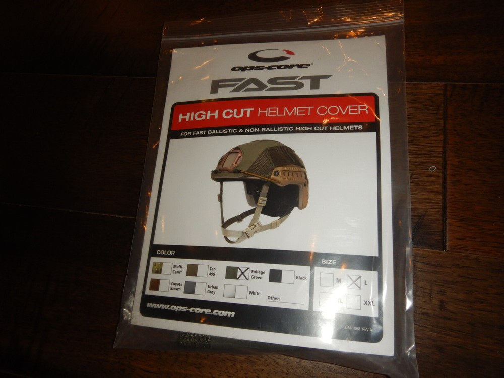 NEW * Ops-Core FAST High Cut Helmet Cover * Green * Solid Stretch LARGE