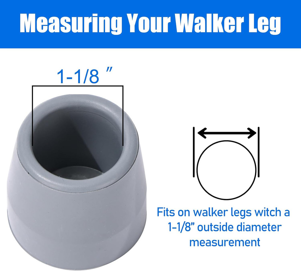 4 Pack Walker Tips 1 1/8 Inch Universal Walker Accessories Replacement Rubber Ti