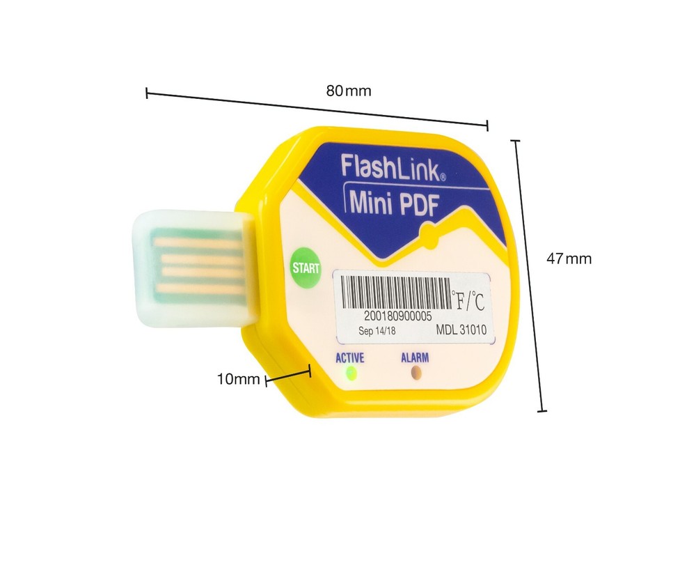 DeltaTrak FlashLink® 31010 Mini PDF In-Transit Temperature Data Logger 10-Pack