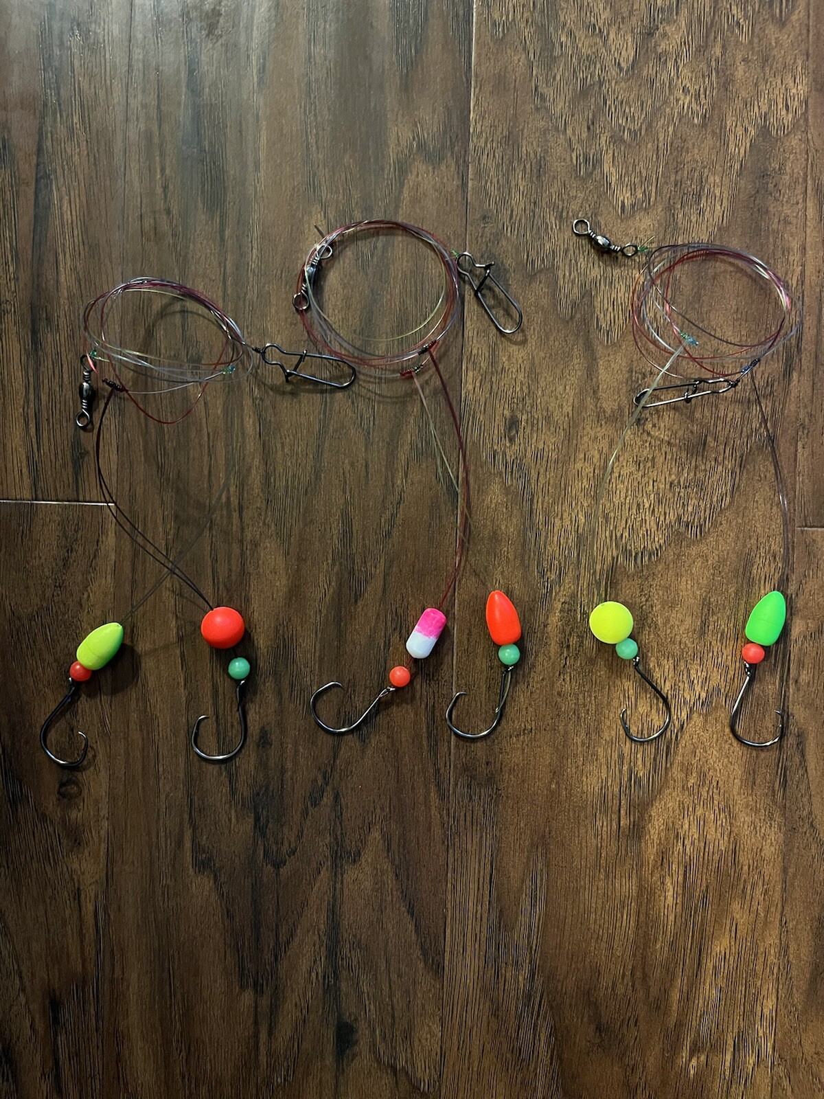 hi - low Pompano rig # 2/0 circle hook 30 lb camo monofilament (4 Rigs)