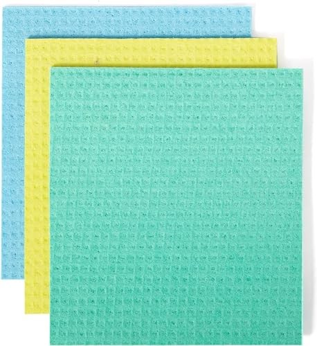 Full Circle Reusable Cellulose Sponge Clothes, 3 Pack