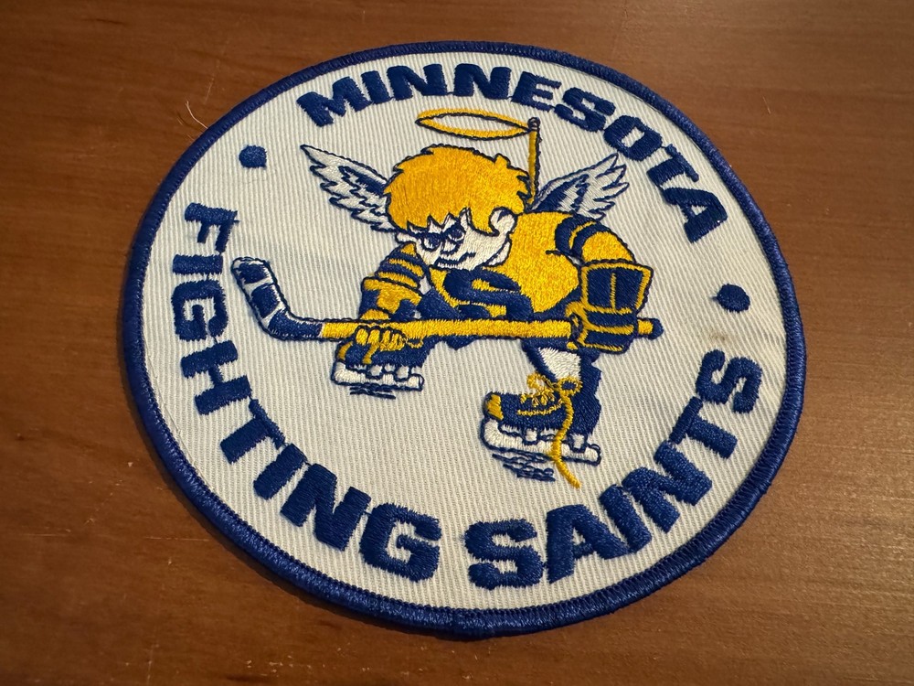 Vintage Minnesota Fighting Saints WHA Logo Jacket/Sweater Patch, 6”