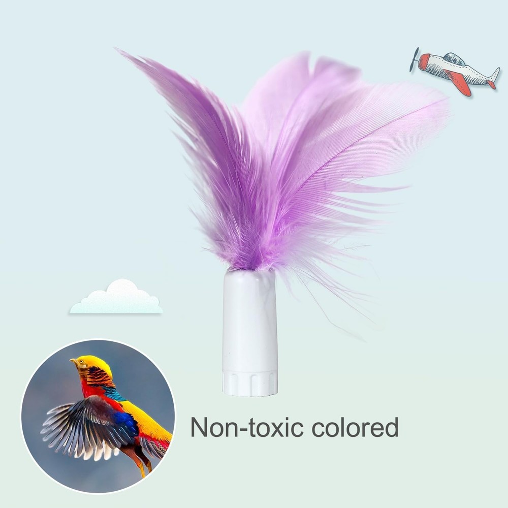 6PCS Feathers Replacement ONLY Interactive Cat Toys