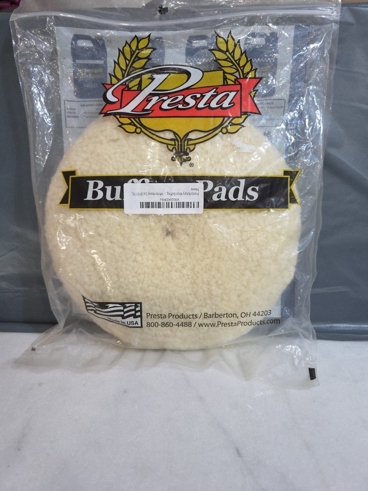 Presta 810176 Rotary Wool Buffing Pad - White Heavy Cut