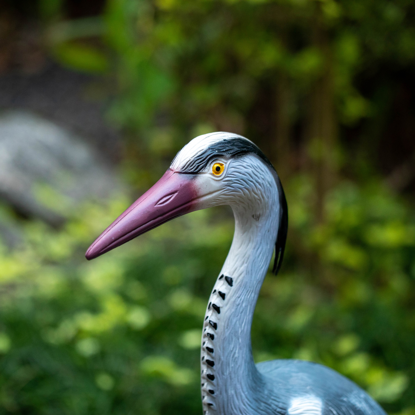 30-inch Heron Decoy - Standing Crane Sculpture, Outdoor Bird Art for Yard, Lawn