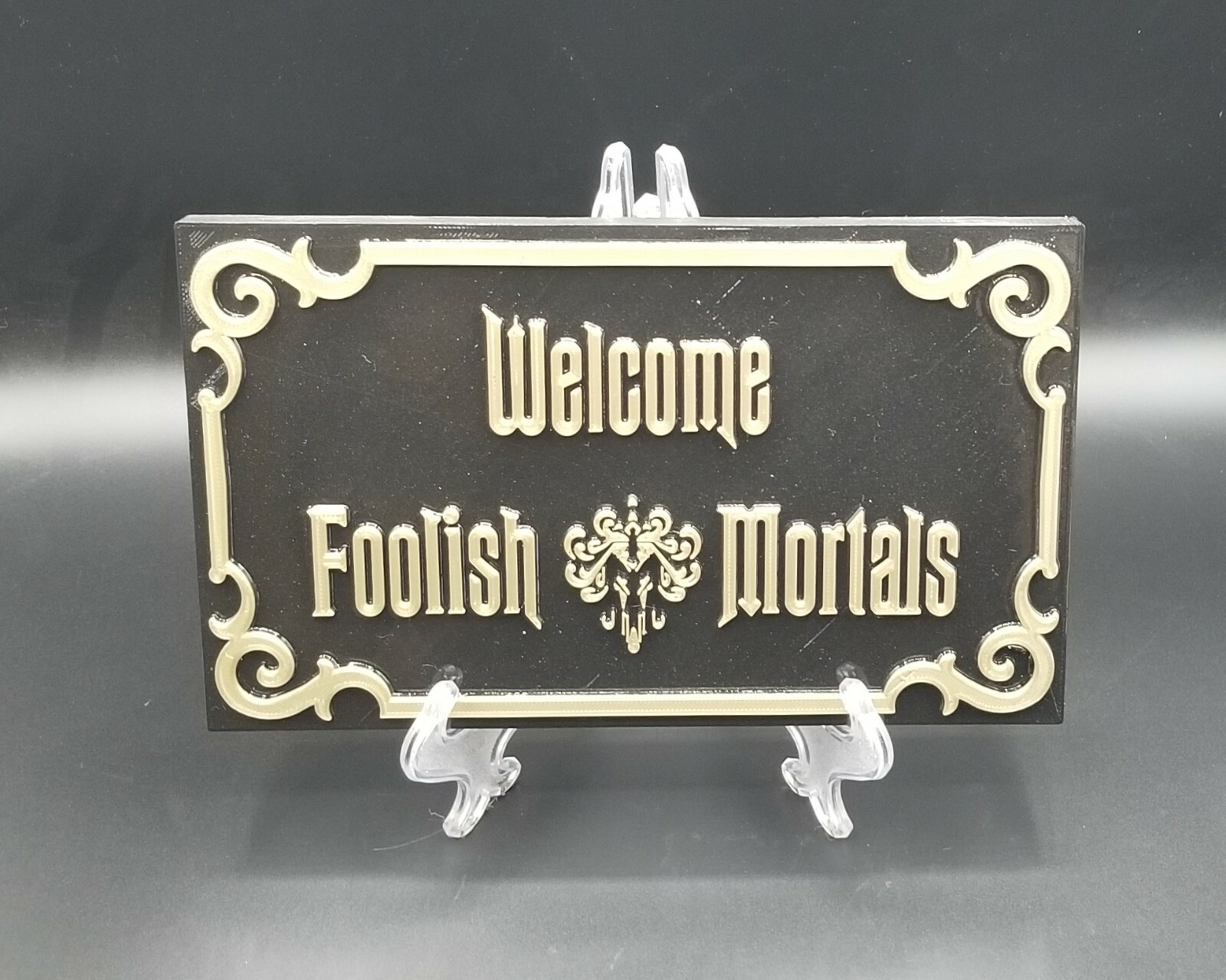 Haunted Mansion Inspired Prop Sign / Plaque Replica Welcome Foolish Mortals