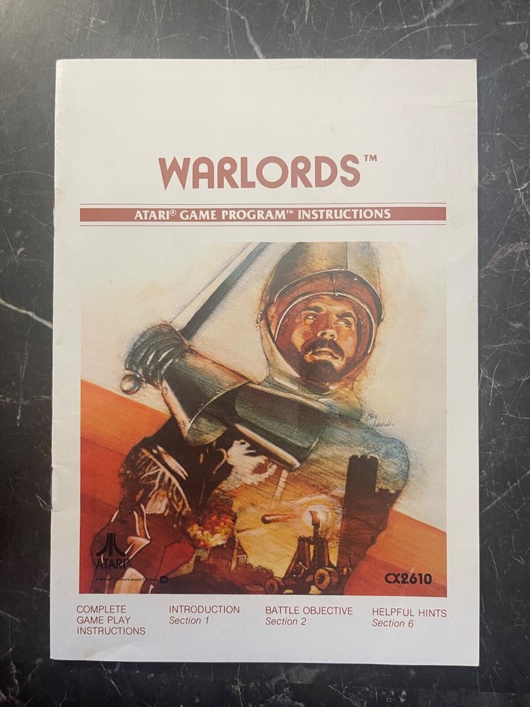 WARLORD Atari 2600 MANUAL ONLY Authentic Original-MINT!