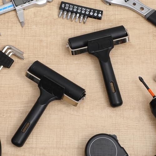 Oqqlin 6 Pcs Brayer Roller, 4 Inch Black Printmaking Press Roller Handle
