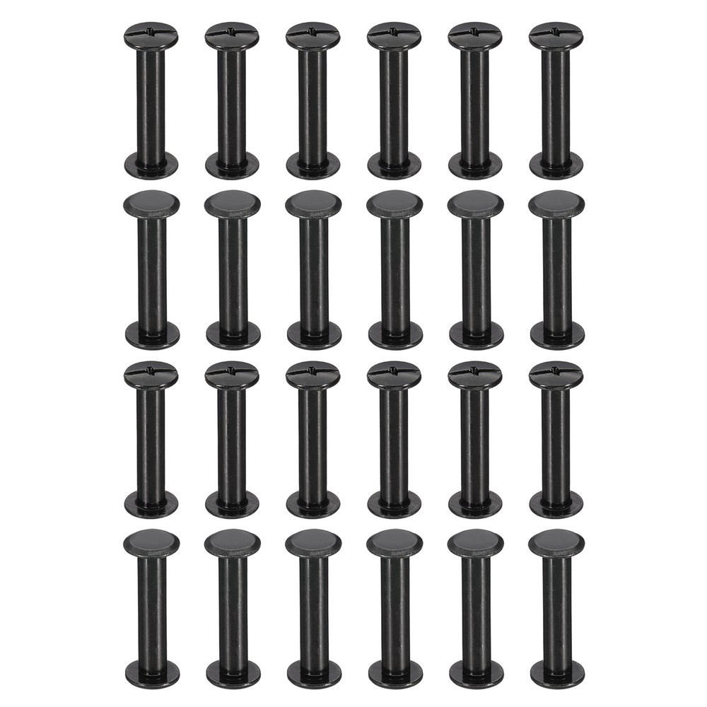 24 Sets Chicago Screws, 25mm l Galvanized Iron Chicago Screw Binding Post
