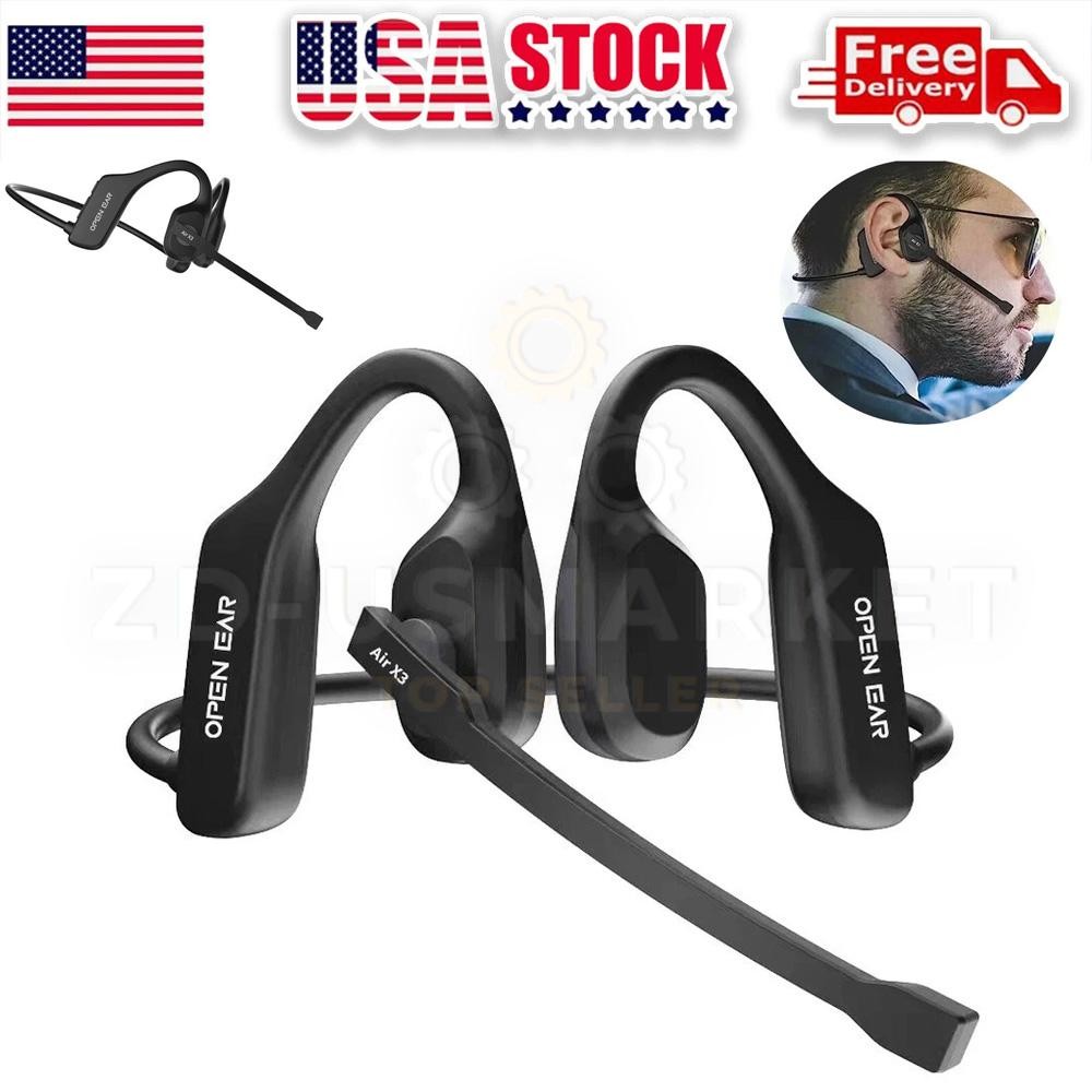 Open Ear Wireless Headset Trucker Bluetooth 5.3 With Dual Noise Cancelling Mic