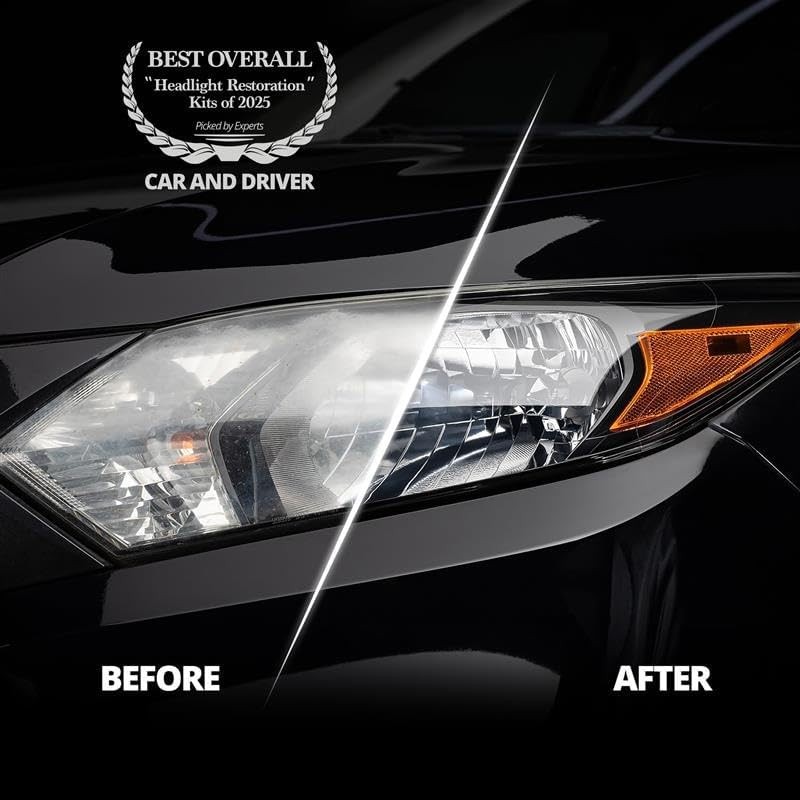 Ceramic Headlight Restoration Kit, No Power Tools Required - 10 Wipe Kit