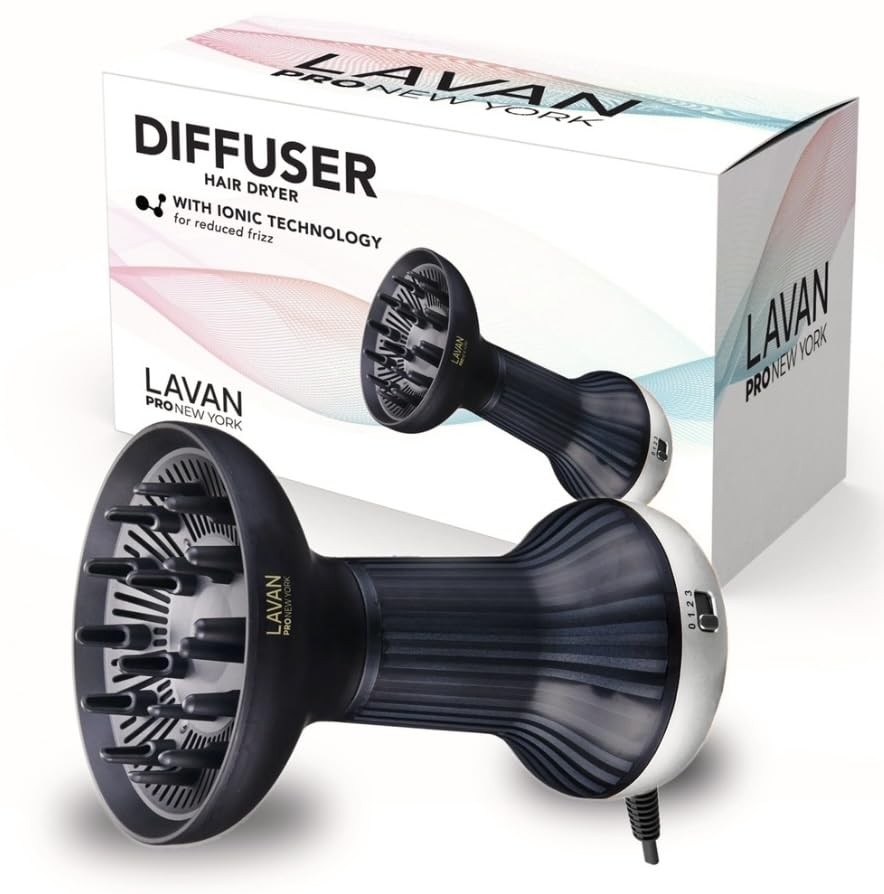 Diffuser Hair Dryer for Curly – Ionic Technology with SILVER