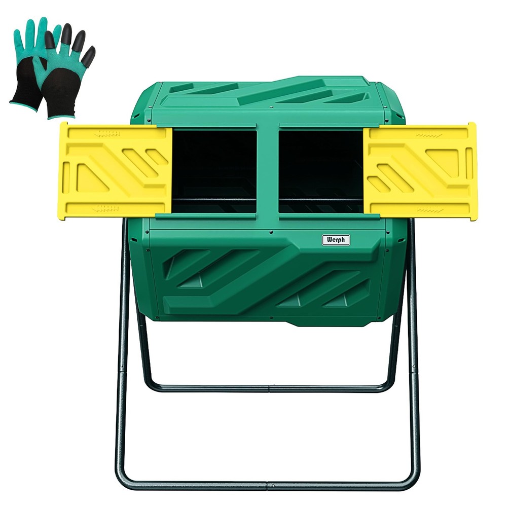 43 Gallon Compost Bin with Gloves, Fast Assembly & Easy Setup Outdoor Compost...