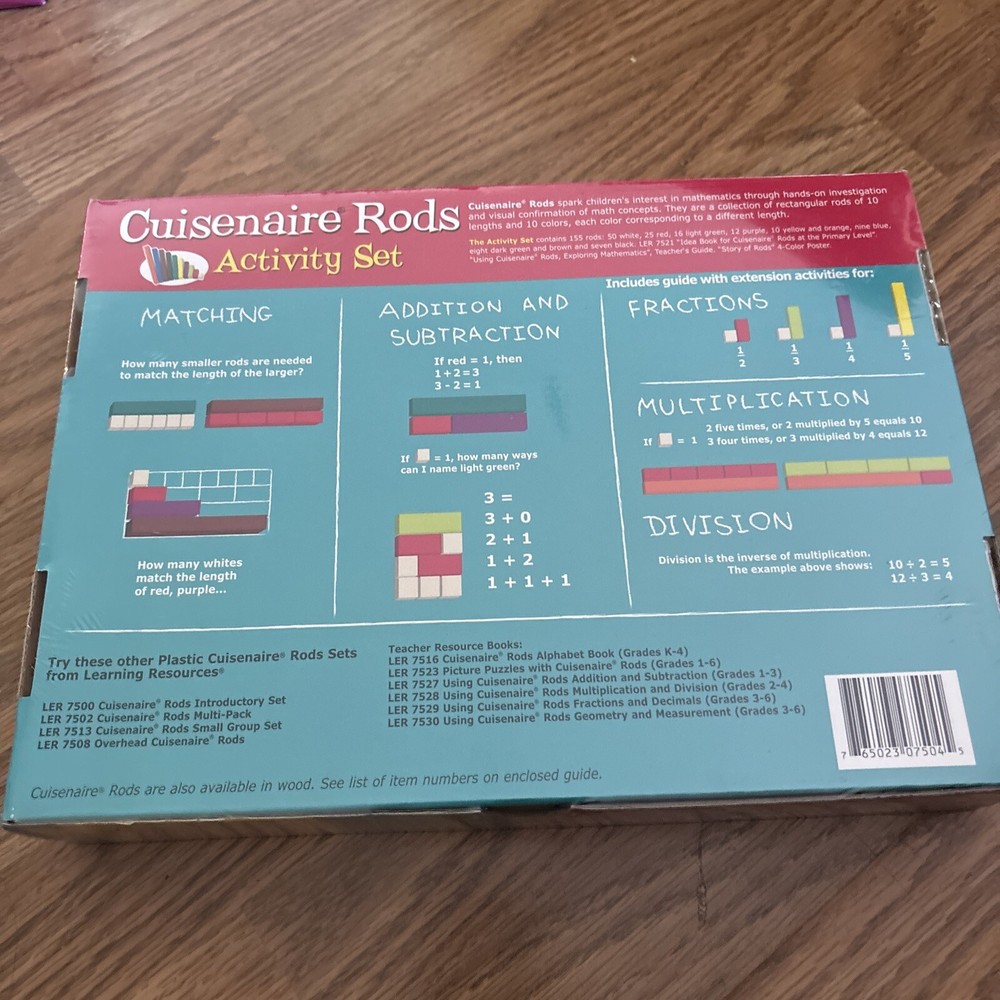 Cuisenaire Rods Activity Set Math Manipulative Grades K-2 Set 155 Rods