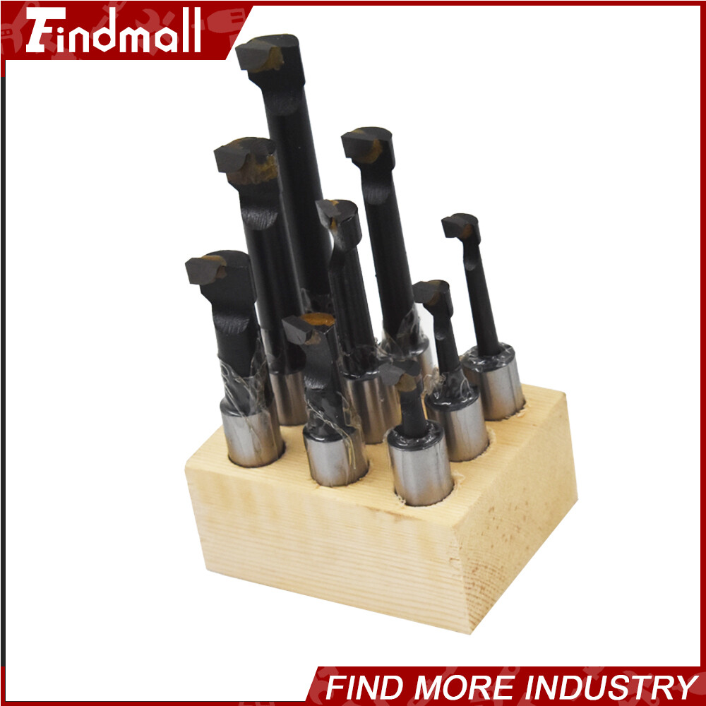 9 PCS 1/2" BORING BAR SET PRO QUALITY CARBIDE TIPPED BARS 1/2" SHANK LATHE TOOL